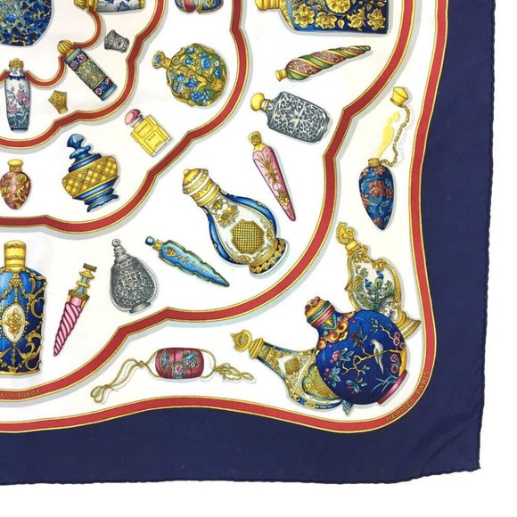 742188O Hermes Scarf Qu importe Le Flacon Carre 90 Multicolor Silk 100% - Picture 4 of 9